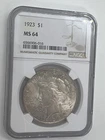 1923 P Peace Silver Dollar $1 NGC MS64 Bright White Great Luster