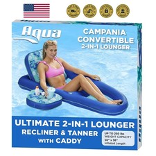 Aqua Campania Ultimate 2-in-1 Pool Float Lounge   Extra Large   Inflatable Po...