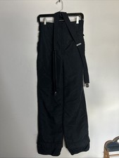 Vtg Ski Snow Bibs Pants Roffe Womens S Lined Black Good Condition