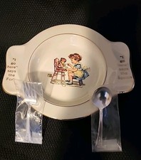 "MY OWN PLATE" Child Plate Spoon Fork Early-mid 1900's. International Silver