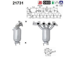 Katalysator AS 21731 für OPEL VECTRA J96 ASTRA T98 SIGNUM CC Z03 Caravan Z02 X01
