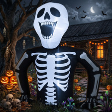 6ft Halloween Inflatable Skeleton Ghost Yard Decor Built  in LED Light Outdoor