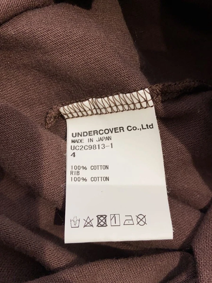 Undercover Long Sleeve T Tee 4 Cotton Brown Check UC2C9813-1 23AW Manuel Used - Image 4 of 4
