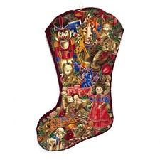 Vintage Jumbo Christmas Stocking Handcrafted Quilted Noel 30  