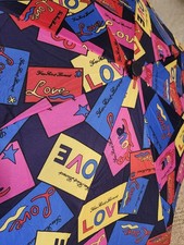 VTG Yves Saint Laurent YSL "LOVE" Pop Art Print Folding Umbrella rare couture