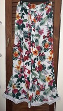 New Look Tropical Lightweight Flowy Floral Wide Leg Size Medium Pants Pockets