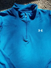 Under Armour Cold Gear Long Sleeve 1/4 Zip Pullover Youth Large Blue