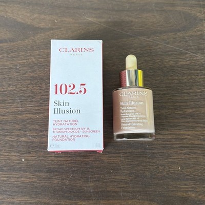 Clarins Skin Illusion Natural Hydrating Foundation #102.5 Porcelain SPF 15 NIB