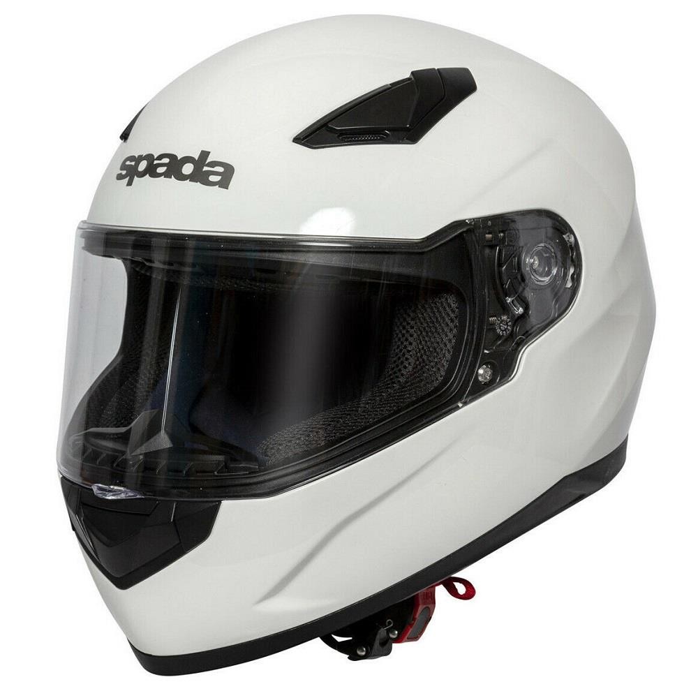 Spada Raiden Plain Motorcycle Helmet Full Face Motorbike Crash Lid White  Large