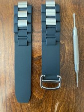 For Cartier 21 Chronoscaph 20mm 10mm Black Rubber Wrist Watch Band Strap