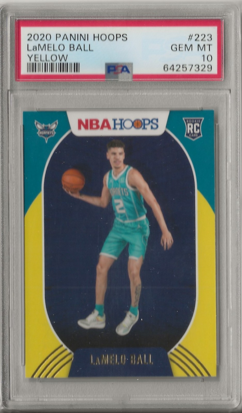 LAMELO BALL 2020-21 Panini NBA Hoops Yellow RC Rookie PSA 10 Timberwolves