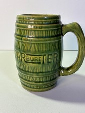 Vintage 1920's Automotive Carter Carburetor Advertising Stoneware Barrel Mug