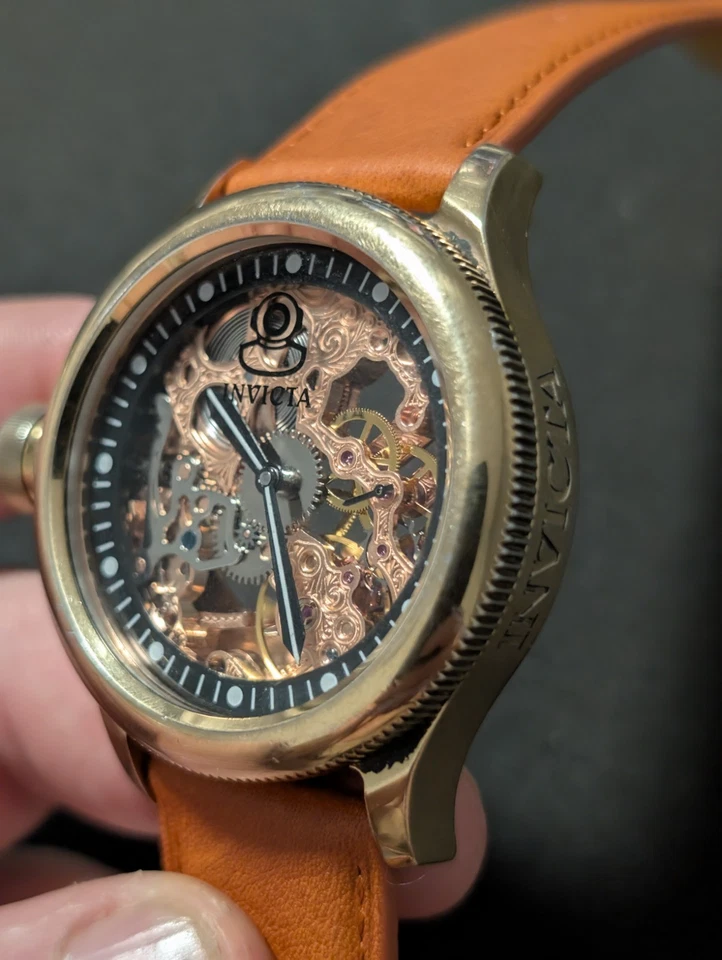 Invicta Hombre 1845 Mecánico Buzo Ruso Usado Esqueleto Dial Excelente Foto 3 de 4