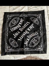Jack Daniels Tennessee Whiskey Old No 7, Scarf Handkerchief Bandana, 21" Sq.