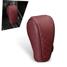 Car Gear Shift Knob Cover, Soft Leather Car Stick Shift Konb Cover, 1 PC Red