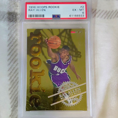 1996 Hoops Rookie Ray Allen #2 card