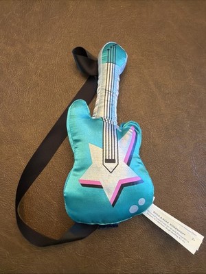 Build A Bear Rock Electric Plush Guitar Turquoise Blue Pink White Silver Star