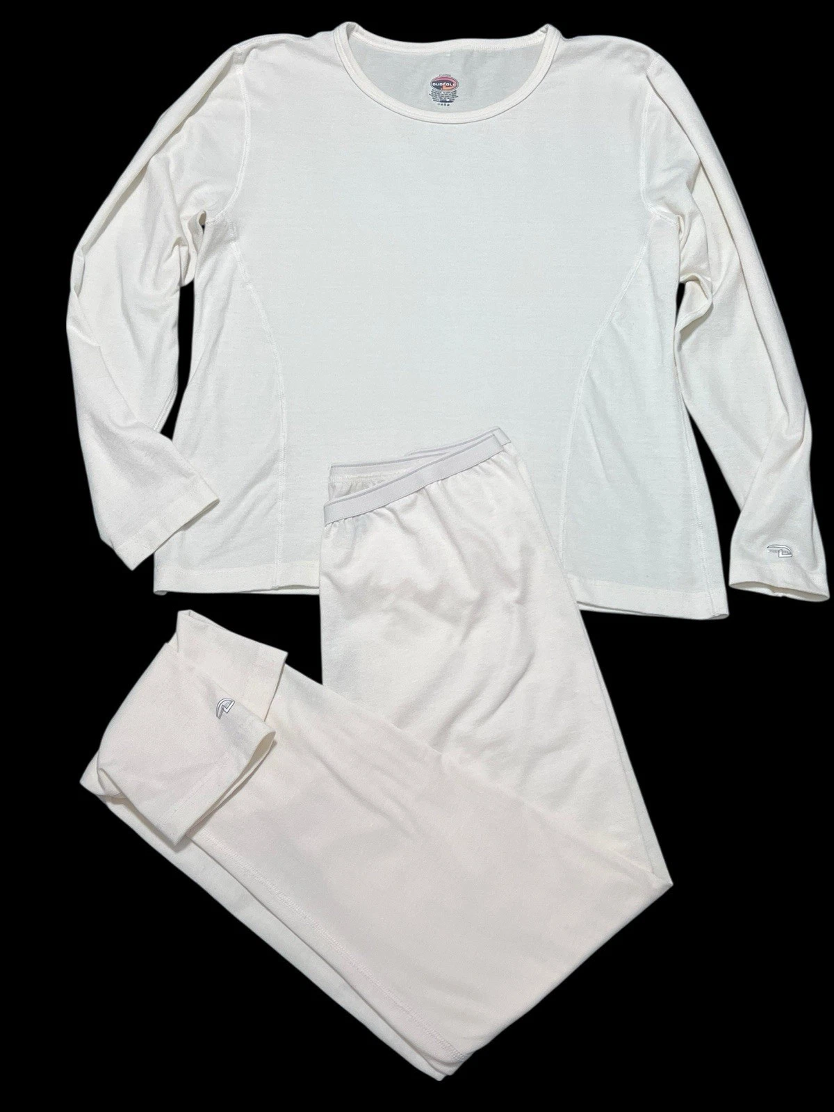 Vtg DuoFold Thermal Top Pants Set XL Beige Womens Base Layer Champion Era