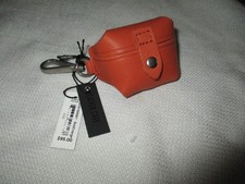 Shinola Detroit genuine Leather airpod pro headphone ear air bud case orange