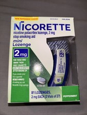  Nicorette 2mg Stop Smoking Aid Mini Lozenge -81 Lozenges, 2 mg- PEPPERMINT