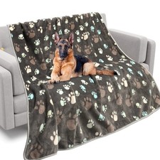 Grey 60x50 Inch Flannel Blanket Fits Large Dogs Cats Couch Bed Pet Cover