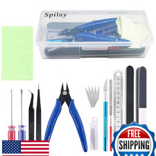 Spilay 16 Pcs Hobby Model DIY Tool Kit - Miniature Handmade Craft Building Set