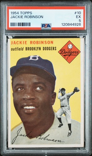 1954 TOPPS #10 JACKIE ROBINSON PSA 5