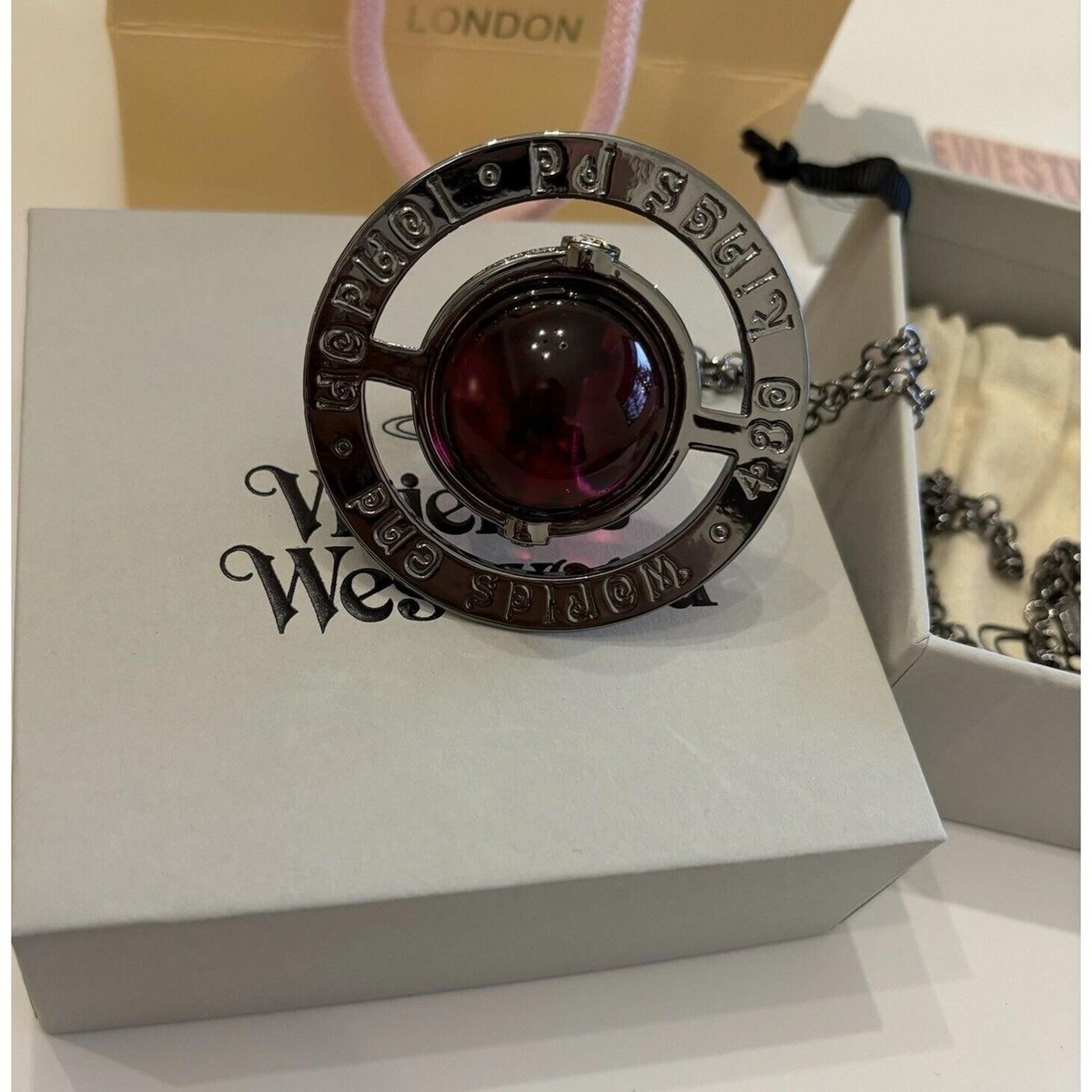 小物 Vivienne Westwood Orb Pattern Stall vivienne westwood Nana giant 3D orb With Burgundy Crystal