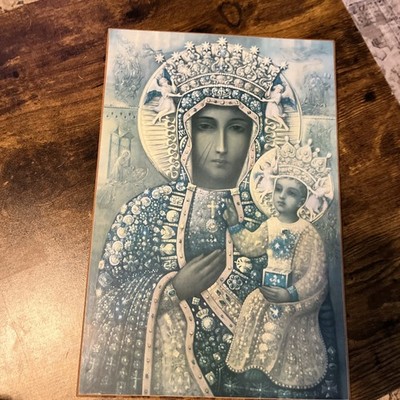     Our Lady of Częstochowa  Vintage MCM Catholic Art Artwork 9.5x14