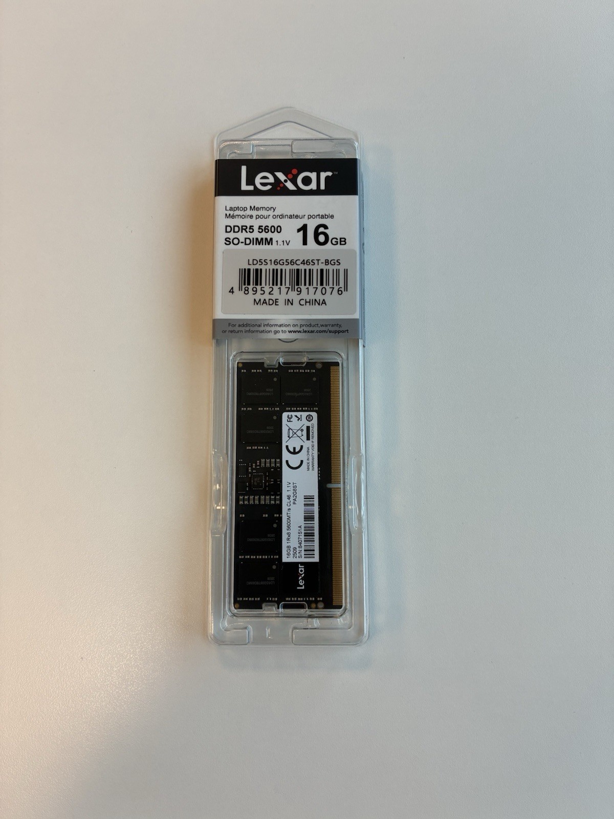 Lexar SODIMM 16GB DDR5 RAM 5600 MHz Laptop Single Module