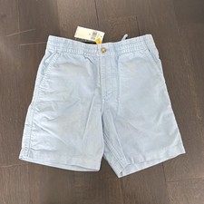 Polo Ralph Lauren Boys Blue Chino Shorts Size 12 Solid Zip Flat Front NWT