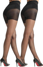 Tummy Control Pantyhose for Women, Control Top Black Tights 20D Sheer Shaping Ny
