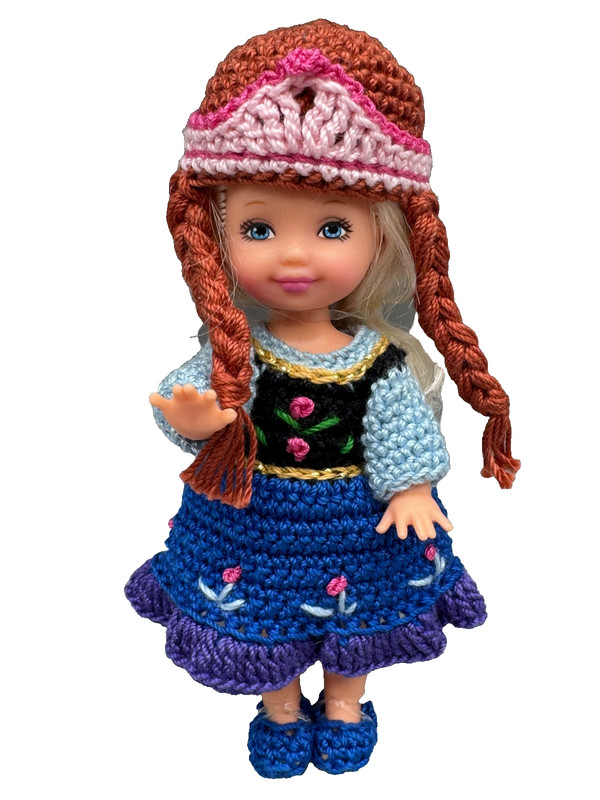 ~DS LOT L DRESSED BARBIE DOLL KELLY OOAK CROCHET HANDMADE HOLLAND DRESS