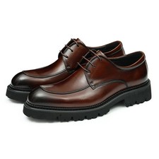 Men's Leather Dress Shoes Classic Lace-Up Formal Oxford Business Shoes