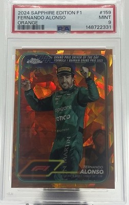 2024 Topps Chrome F1 Sapphire Fernando Alonso #159 Orange /25 PSA 9 Mint