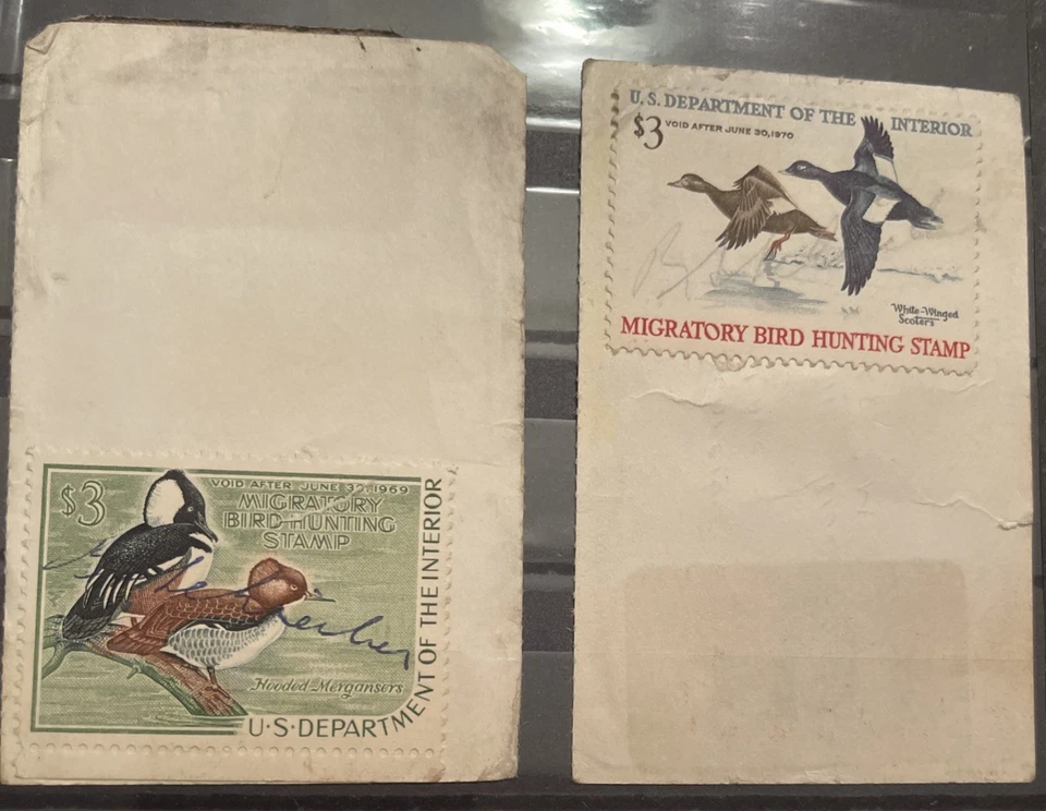Federal Duck Stamps & Hunting Permit Licenses Lot of 5 - Image 3 of 4