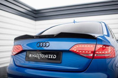 Maxton Design Spoiler CAP 3D passend für Audi A4 Limousine B8 schwarz Hochglanz