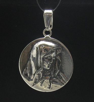 Sterling Silver Pendant Mother Of God Hallmarked Solid 925 Handmade Empress