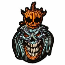 Halloween Patch Iron-on Applique Costume Pumpkin Skeleton Scary Decorative