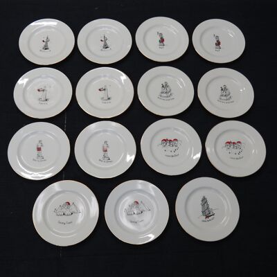 Merry Masterpieces 8'' Porcelain Plates w/Gilded Rim Lot of 15 Dayton Hudson