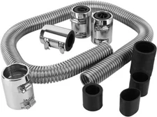 Universal 48" Stainless Steel Radiator Flexible Coolant Water Hose W/ Caps Kit