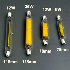 R7s LED COB Light Bulb Dimmable 78mm 118mm 6W 12W Glass Tube Lamp 110V 220V RO