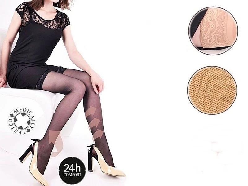 Halterlose Reisestrümpfe 140 DEN 18/22 mmHg STÜTZSTRÜMPFE KOMPRESSION S-XXL EU - Bild 2 von 4