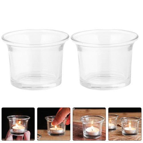 8 Pcs Glass Tea Candlestick Tealight Holders for Table Decor Man
