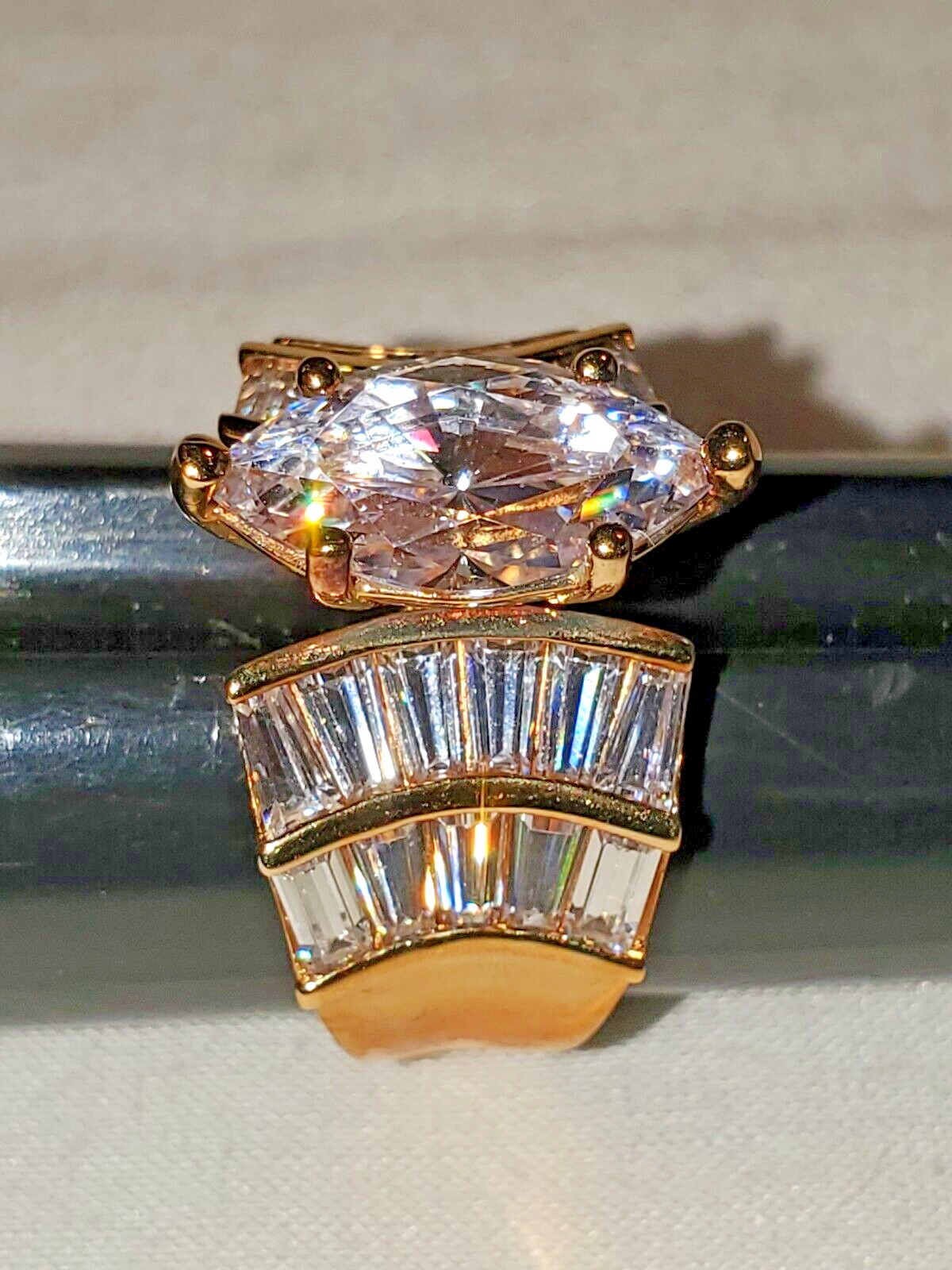 ABSOLUTE Statement Ring 925 STERLING SILVER CZ Sz… - image 12