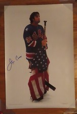 Goalie JIM CRAIG signed 1980 GOLD MEDAL winning US OLYMPIC Miracle on Ice Poster