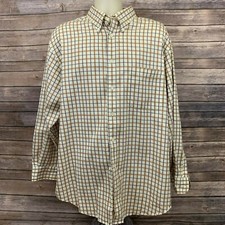 Turnbury Mens Shirt Button Down Tan Tatersall Cotton Chest Pocket Size XL 34