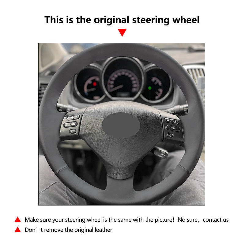 Cubierta de cuero del volante negro + rojo para Lexus RX330 RX400h RX400 2004-2007 Foto 2 de 4