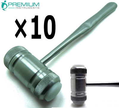 10 Pcs Orthopaedic Mead Mallet 7.5'' Head 7.29oz W/ 2 Nylon Caps Instruments
