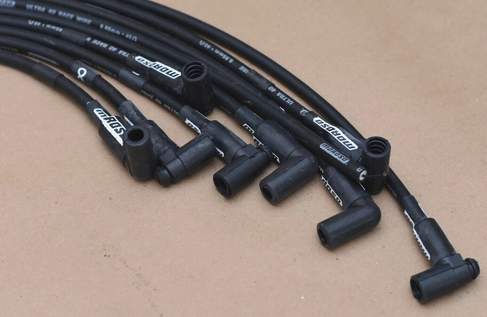 Cables de bujía Moroso Ultra 40 bloque pequeño Chevy 350 400 SBC estilo HI (NUEVO) Foto 3 de 3